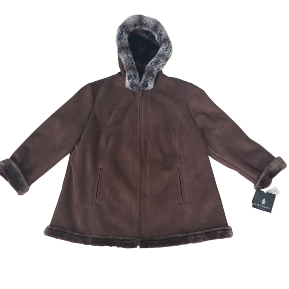 Vintage NWT Fleet Street women's hooded faux fur shearling coat 2X, new - Picture 9 of 16